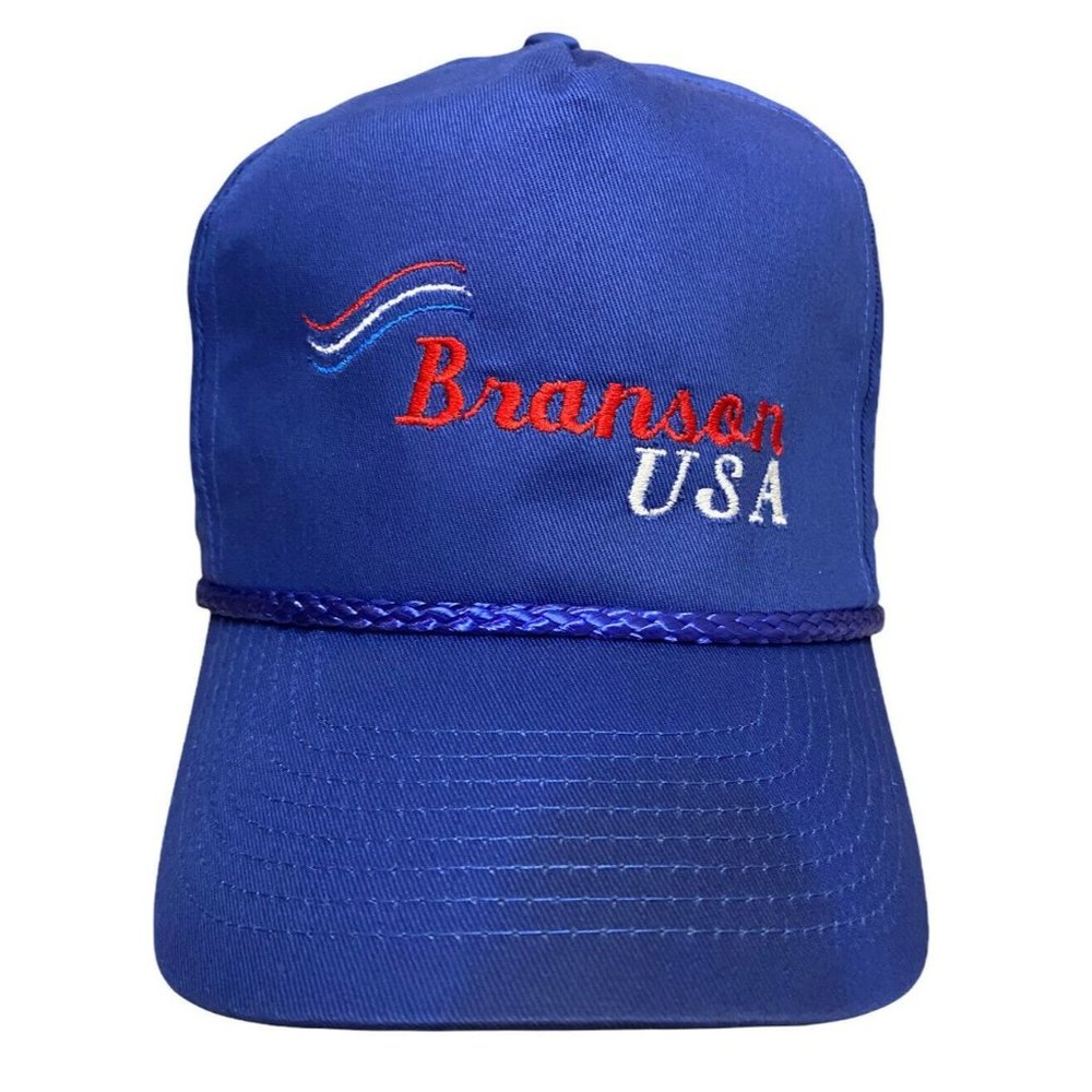 Vintage Branson Missouri SnapBack Hat Cap Braided Rope Brim Cobra Cap *STAINED!! - Picture 4 of 12